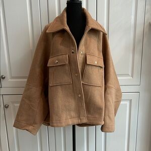 NWT! Tuckernuck Camel Wool-Blend Pea  Swing Coat